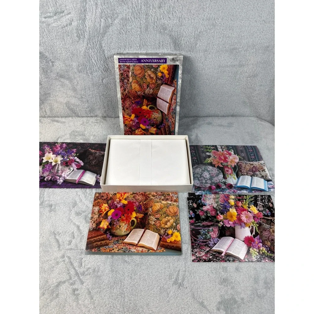 Sunshine Line Floral Inspirations Anniversary Cards 14ct Scripture NOS USA VTG‎